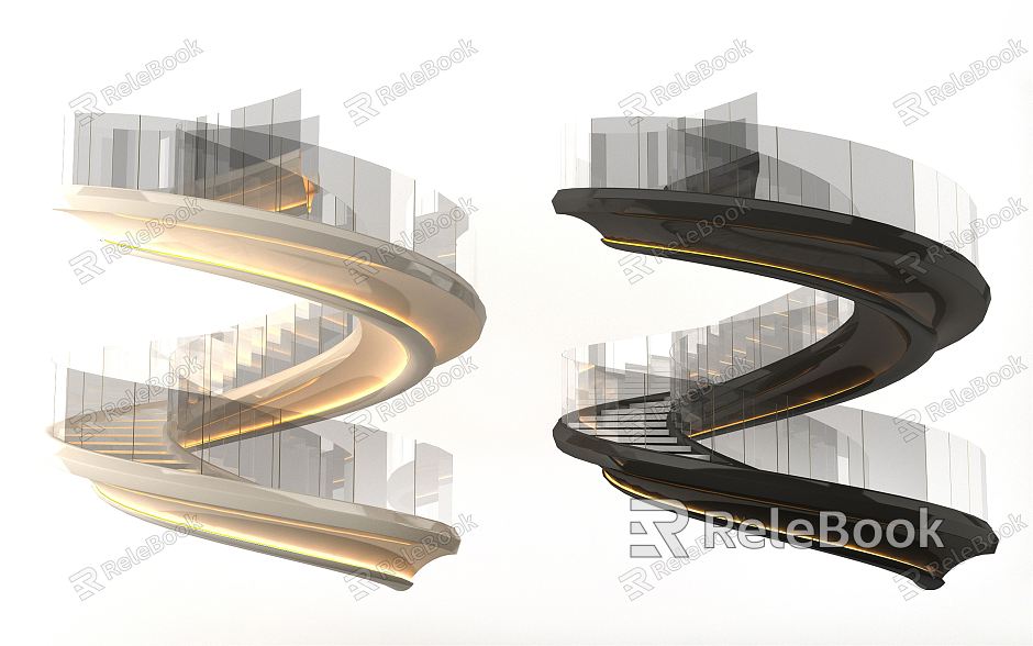 modern revolving staircase model