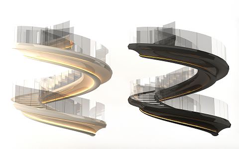 modern revolving staircase 3d model