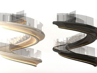 modern revolving staircase 3d model