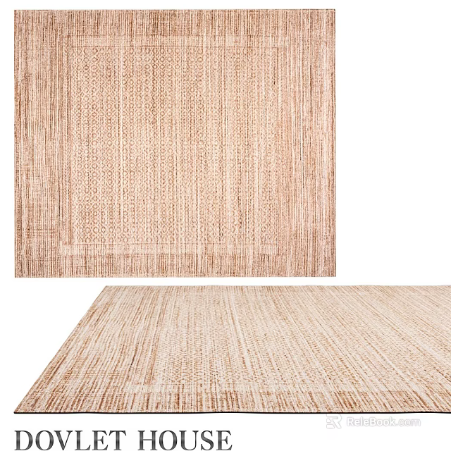 Modern Square Rug With Beige Textured Woven Pattern For Living Room Decor 3d model 