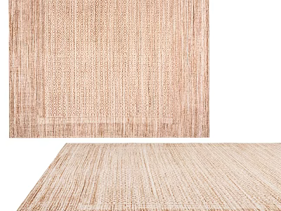 Modern Square Rug With Beige Textured Woven Pattern For Living Room Decor 3d model
