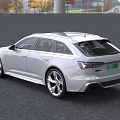 Silver Audi Station Wagon With Modern Sleek Exterior And LED Headlights