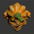 Anthropomorphic Pumpkin Character With Expressive Blue Eyes Facial Features And Green Stem
