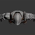 Futuristic Sci Fi Character In Silver And Brown Metallic Armor Design