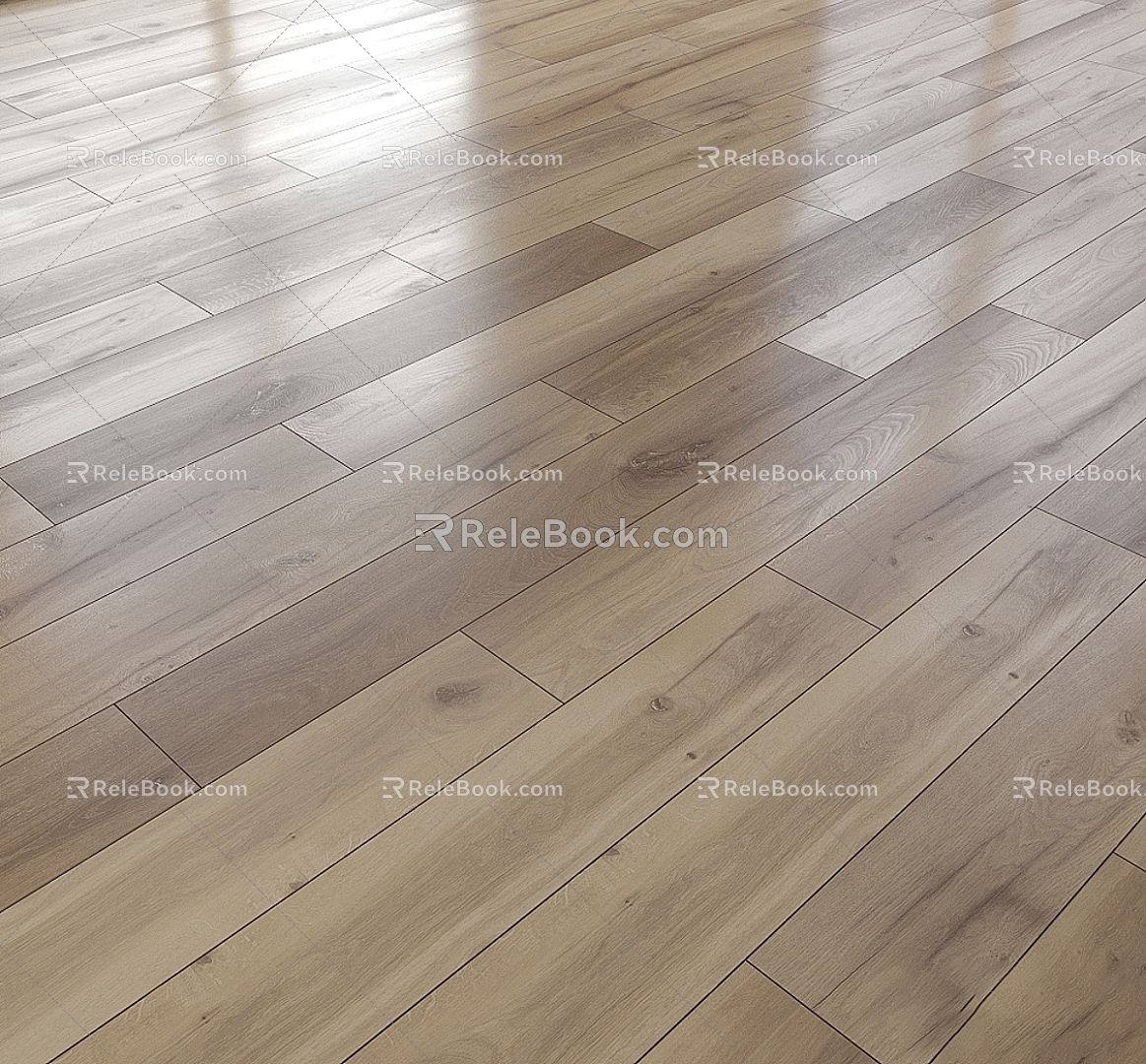 I-shaped wood floor wood grain brick walnut floor oak matte 3d model