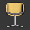 Modern Upholstered Yellow And Gray Chair With White Five Star Base