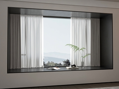 Floating Window Dream Curtain Shangri-La Curtain Gauze Curtain 3d model