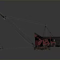 Red Industrial Crane With Long Boom Metal Frame And Heavy Duty Structure