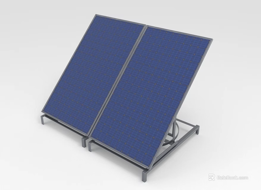Efficient Dual Panel Solar Panel As Practical Household Appliance With Modern Stand Design 3d model 