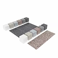 Terrazzo Components With Polished Multi Color Stone Patterns For Interior Design