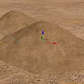 Large Earthen Mounds On Sandy Terrain With Visible Surface Tracks 3d model