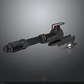 3D Rendered Metallic Weapon With Barrel Grip Magazine And Mechanical Design