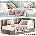 Modern Upholstered Sofa Bed With Soft Pillows And Multiple Color Options