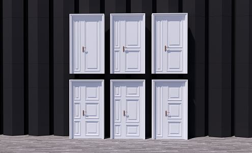 Jane Ou's mother door double door 3d model