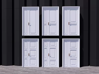 Jane Ou's mother door double door 3d model