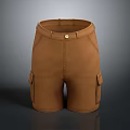 Brown Cargo Shorts With Multiple Pockets For Everyday Use And Comfortable Fit