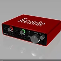 Focusrite Red Professional Audio Interface With Control Knobs And Indicator Lights 3d model