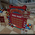 New Year Celebration Setup With Red Envelope Wall Balloon Decorations And Parking Ceremony 3d model
