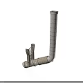 Industrial Metal Pipe Fitting with Curved Tube and Clamp Tool Equipment