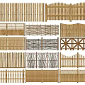 Various Railing Designs With Wooden Woven Cross And Decorative Patterns For Outdoor Areas
