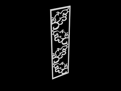 Decorative White Laser Cut Partition With Intricate Floral Patterns For Interior Space Division 3d model