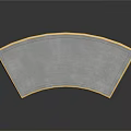 Elegant Arched Table With Gray Top Golden Edge And Decorative Legs