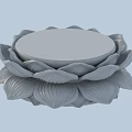 Intricate Stone Lotus Sculpture With Carved Petal Design And Decorative Base
