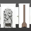 Modern fireplace background wall fireplace modeling wall 3d model