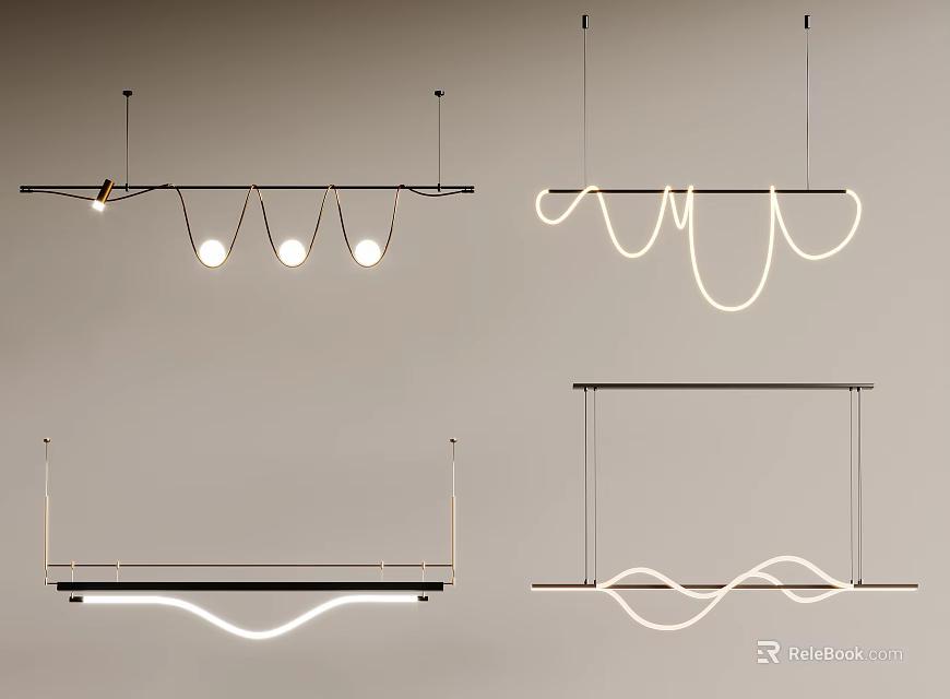 Modern Chandeliers Featuring Sleek Lines Unique Shapes And Contemporary Hanging Designs 3d model 