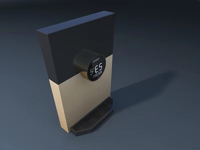 Tilted Black And Beige Electrical Appliance With Circular Digital Display And Bottom Tray 3d model