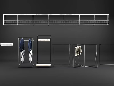 Modern Metal Clothes Hangers With Open Design And Hanging Clothes For Home Organization 3d model