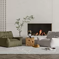 Modern Casual Sofa Combination Lazy Sofa 3d model