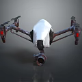 Professional Quadcopter Drone With Four Propellers White Body Dark Components And Mounted Camera