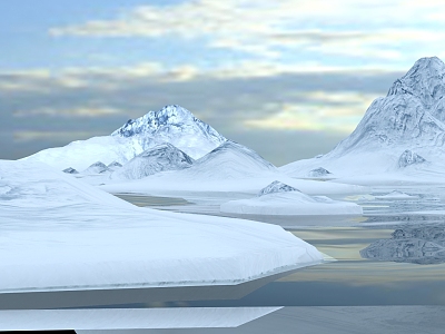 Modern Snow Mountain 3d model