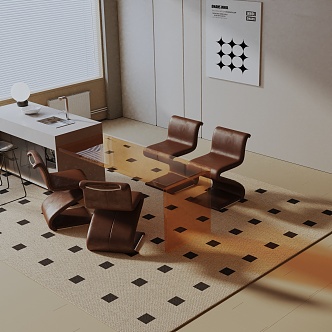 Modern table combination 3d model