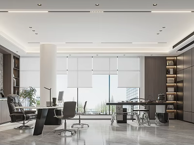 Chairman's office on the fourth floor of the modern office 3d model