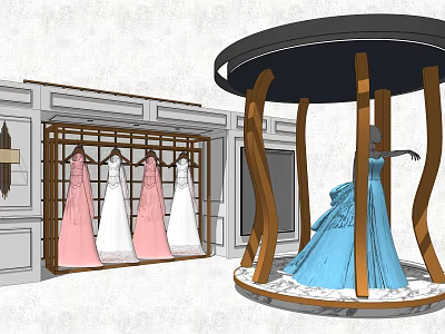 Modern Model Bridal Shop Clothes Wedding Dress 3d model