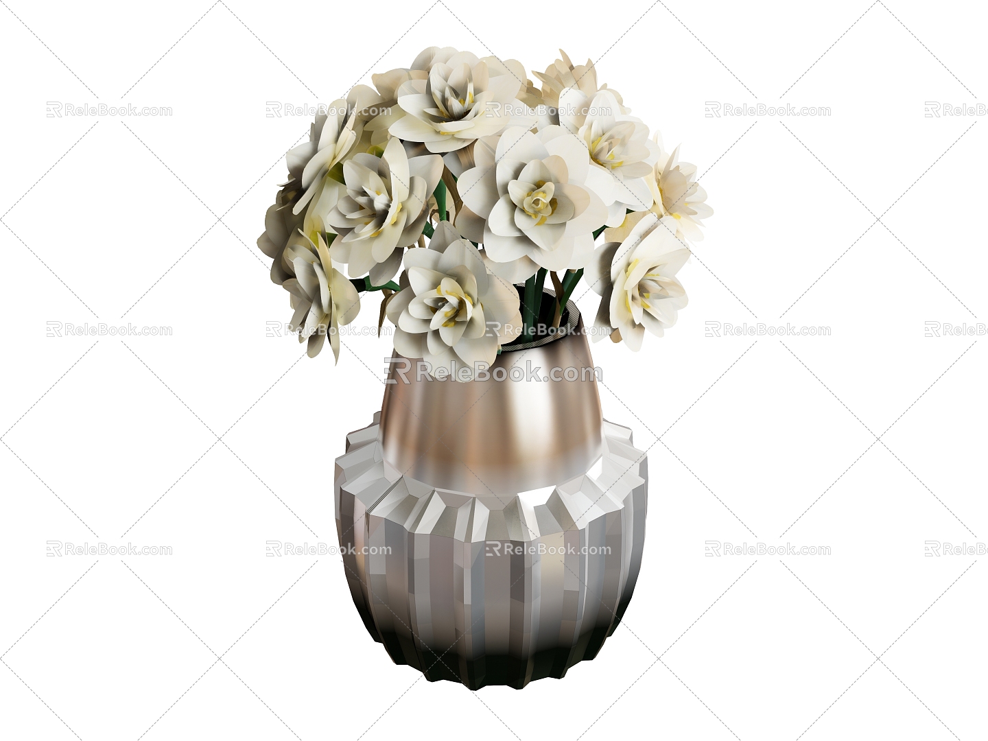 Flowers and plants vase flower ornaments 3d model