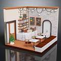 Cozy Cafe Interior Design With Brick Wall Wooden Floor Tables Chairs And Hanging Lights