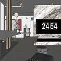 Elegant Modern Living Dining Room Interior With Open Layout Sofa Dining Table And Pendant Lighting
