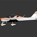 Orange And White Small Airplane Model Featuring Transparent Cockpit Orange Tail And White Wings