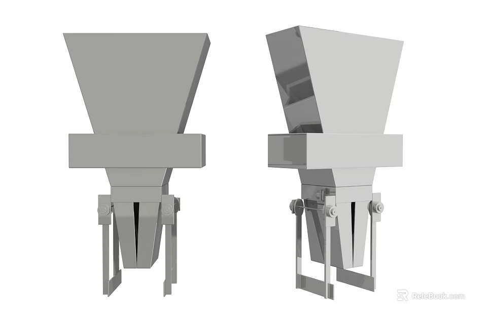 Industrial Hopper Feeding Equipment With Mechanical Structure And Support Base 3d model 