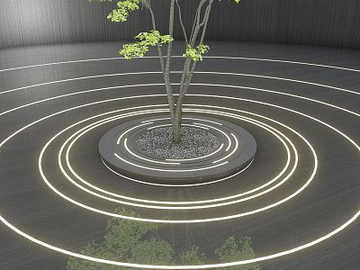 Modern Tree Pool Tree Pool Sketch model