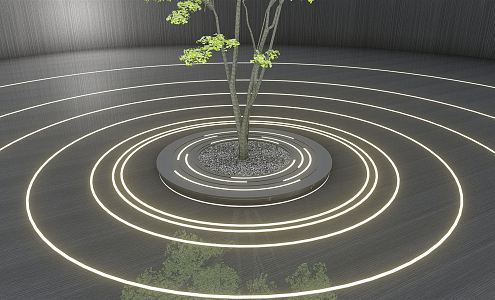 Modern Tree Pool Tree Pool Sketch 3d model