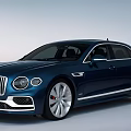 Bentley Luxury Sedan With Blue Exterior LED Headlights Silver Wheels And Modern Design