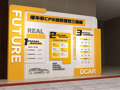 DCAR CPS Advanced Construction Trilogy Future Real Steps Display With Car Elements 3d model