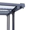 Architectural Canopy Structure With Metal Frame And Transparent Roof Design