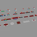 National Flags Display With Various Models In Different Shaped Arrangement