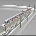 Modern High Speed Train Moving On Elevated Railway Track With Streamlined Design