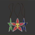 Colorful Star Shaped Clothing Pendants With Cords In Red Green Blue Yellow For Fashion